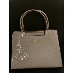 Dasein Womens Faux Crocodile Leather Handbag - Beige